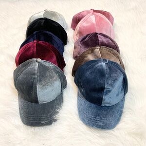 C.C Velvet Cap (Adjustable Strap), Baseball Cap, Velvet Cap, CCHats, CCBaseball
